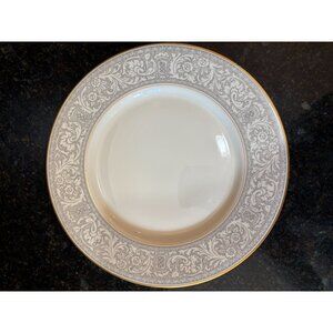 Franciscan "Renaissance Grey", Gold Rimmed 11" Porcelain Dinner Plate, USA